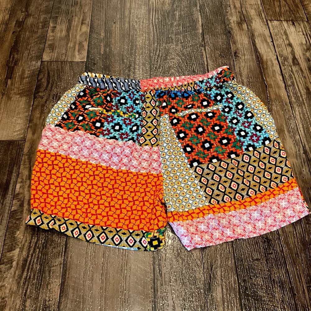 Euc, Earthbound Assorted Patchwork Boho Shorts, S… - image 1